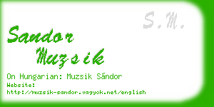 sandor muzsik business card
